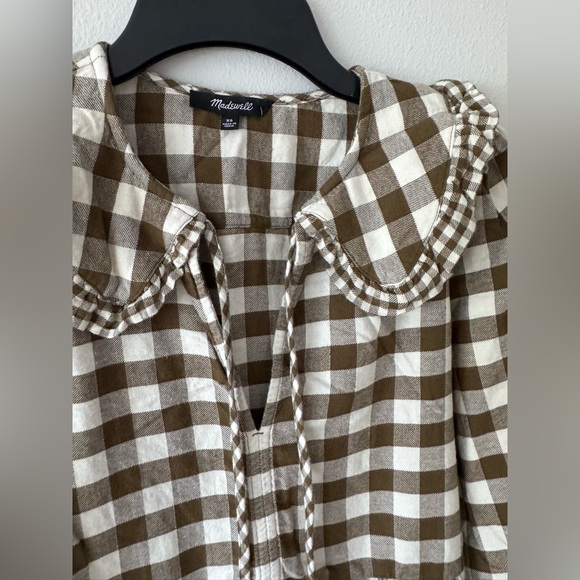 Madewell gingham collared puff sleeve mini dress - Picture 3 of 7